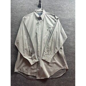 Ralph Lauren ShirtMen Size 16 1/2 Gray Twill Button Up Long Sleeve Blake Classic